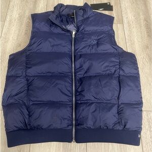 NWT Greyson Women’s Full Zip Puffer Bomber Vest blue , size M - MSRP $298